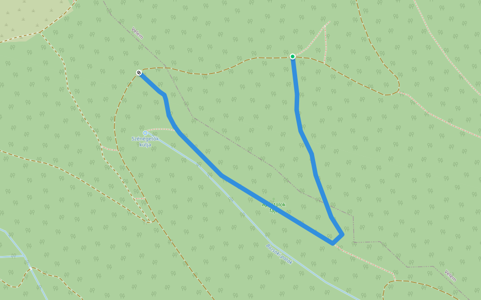 P+ (Apostolok fája) walking route map in Velem