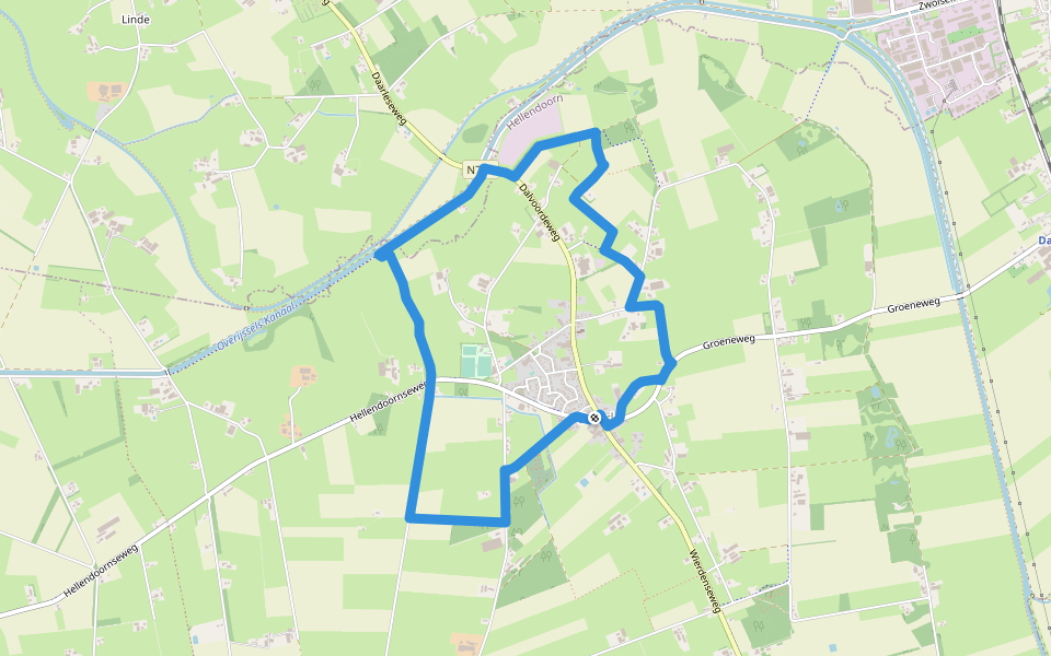 WNW Twente - Daarle - rode route walking route map in Daarle