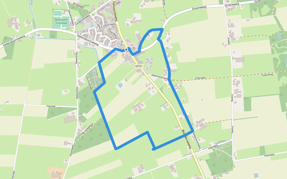 WNW Twente - Daarle - groene route walking route map in Daarle