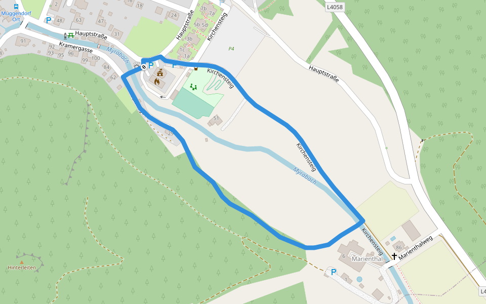 Waldlehrpfad Muggendorf walking route map in Muggendorf