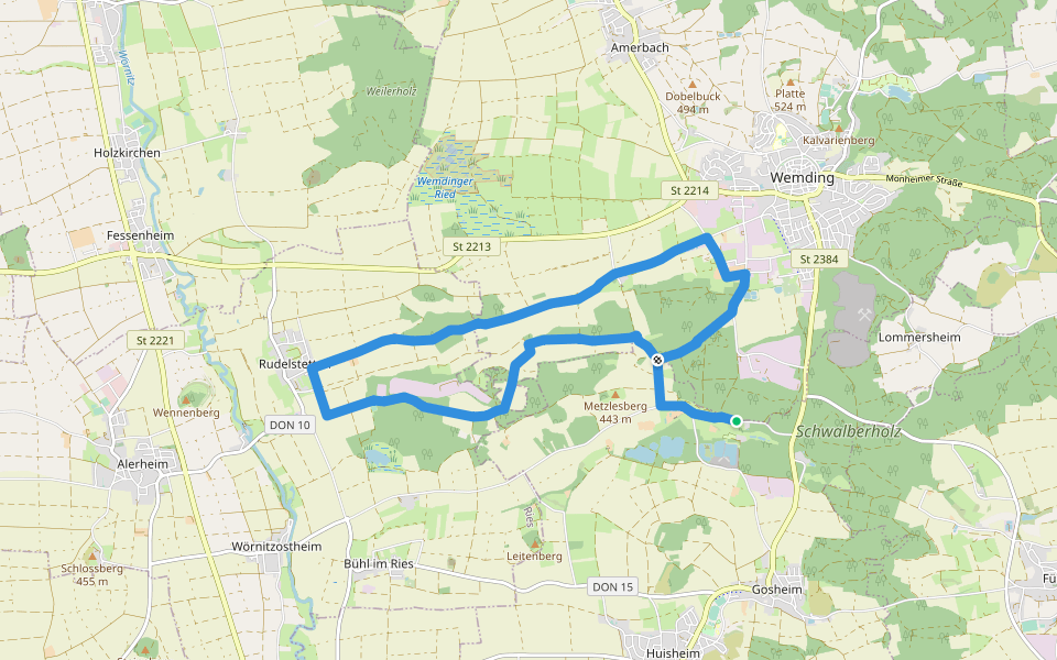 Rundwanderweg Monheim 20 walking route map in Huisheim