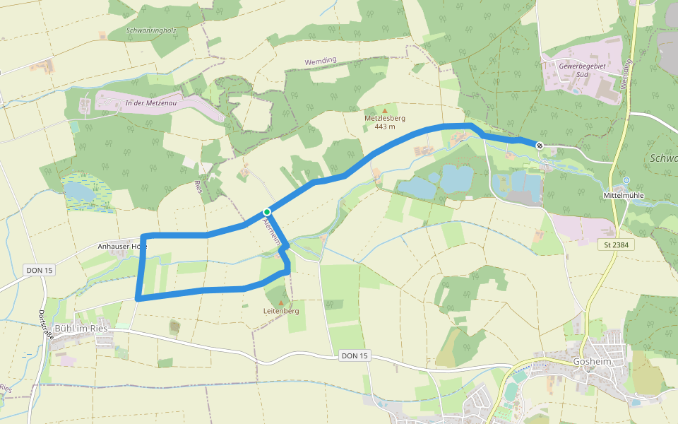 Rundwanderweg Monheim 19 walking route map in Huisheim