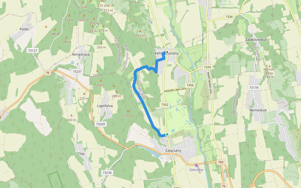 P+ walking route map in Zalacsány