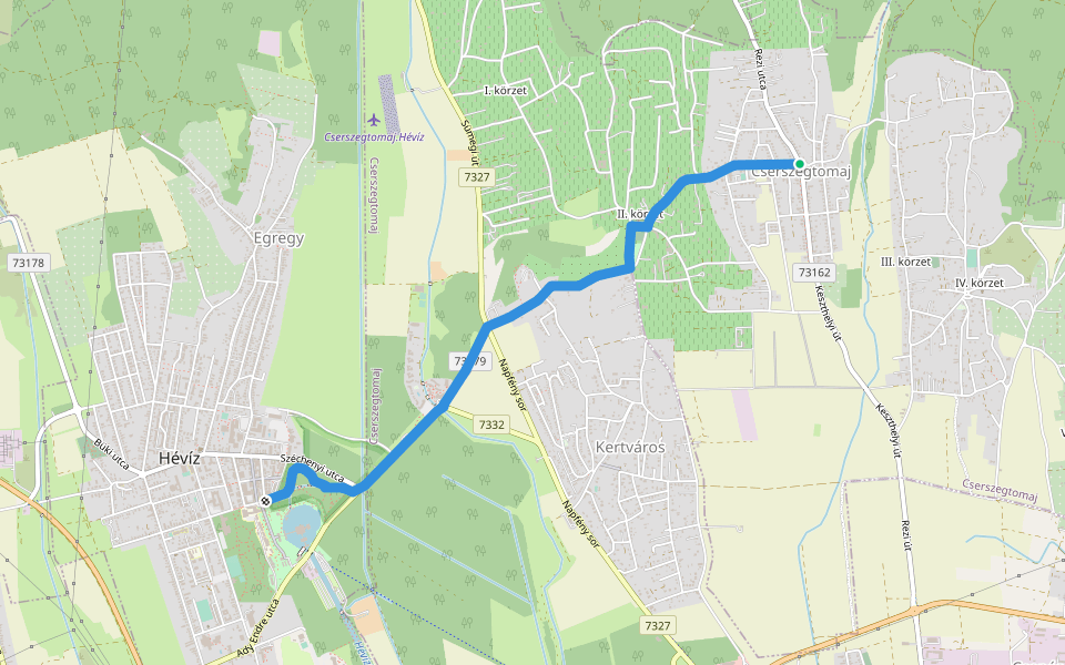 S walking route map in Cserszegtomaj