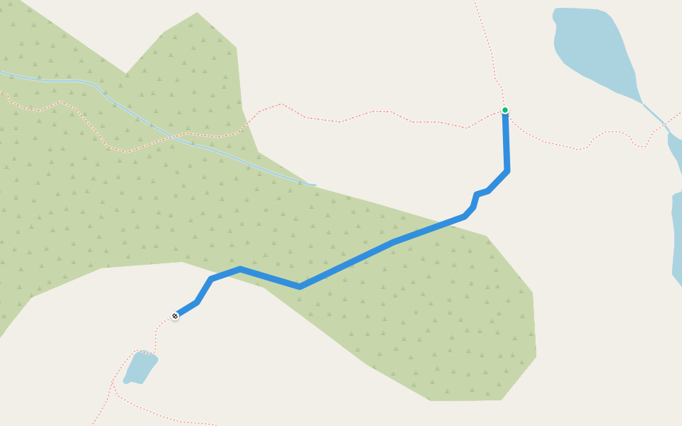 Søre Hartevassnuten - kobling til Hartevassnuten walking route map in Hovde