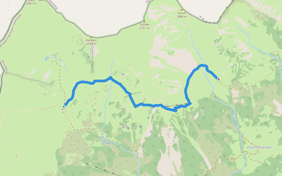 Vorder Richisalp - Alpigen walking route map in Oberwil im Simmental