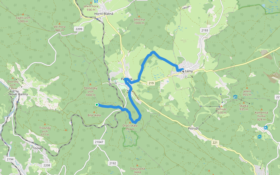 [Č] Bílá skála - Abertamy walking route map in Nejdek