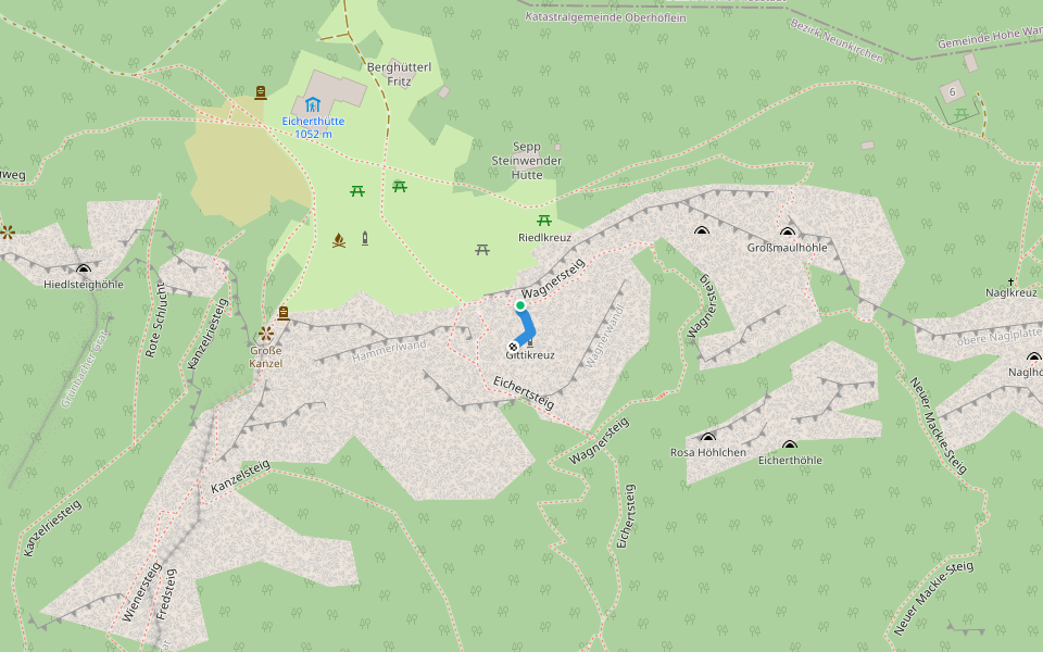 Gittisteig walking route map in Oberhöflein