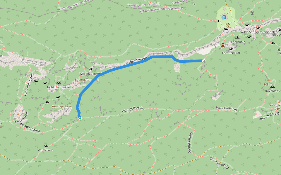 Turmsteigzustieg walking route map in Seiser Toni