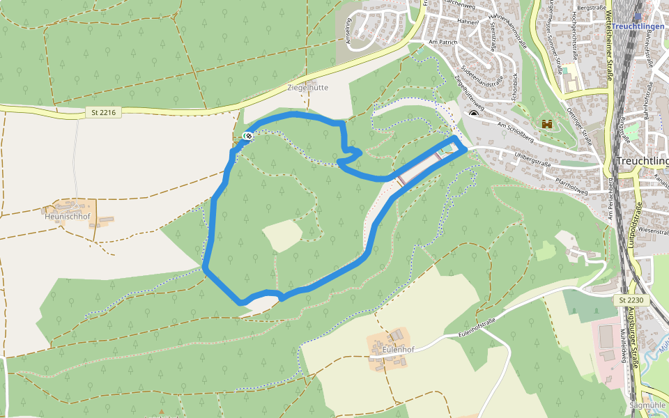Waldlehrpfad Heumöderntal walking route map in Treuchtlingen
