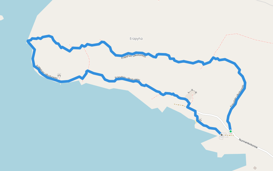 Eräpyhän luontopolku walking route map in Eräpyhä
