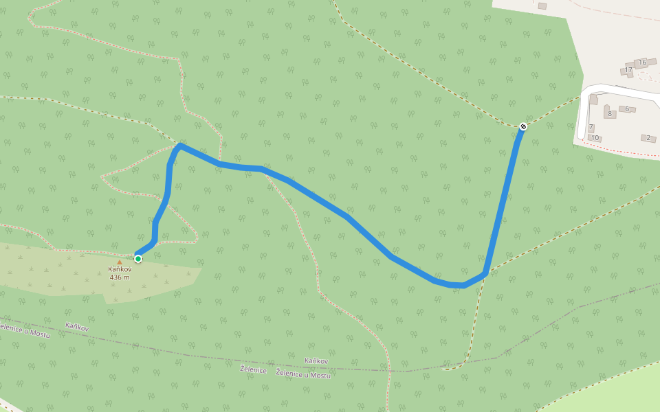[Č] Odbočka k vrcholu walking route map in Braňany
