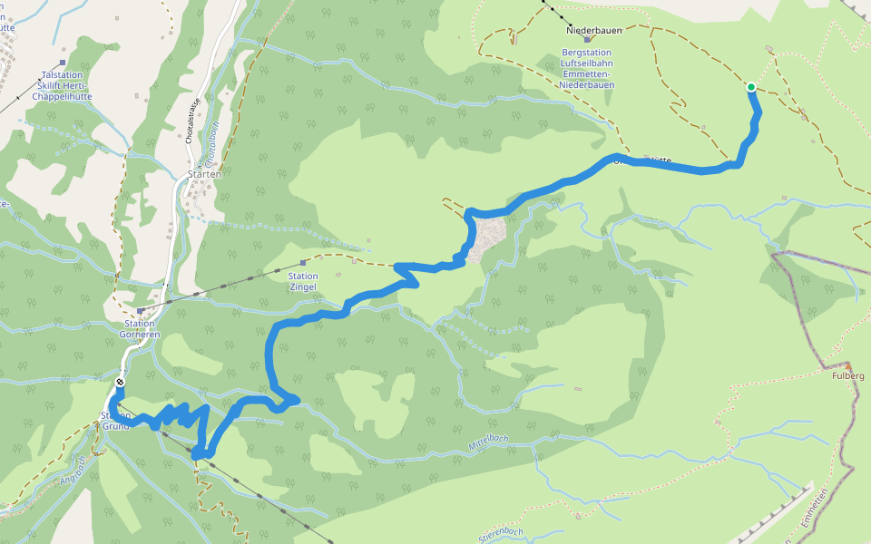Tritthütte - Cholstrasse walking route map in Emmetten