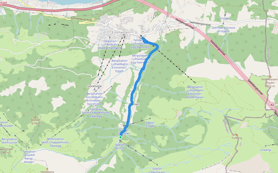Cholstrasse - Emmetten walking route map in Emmetten