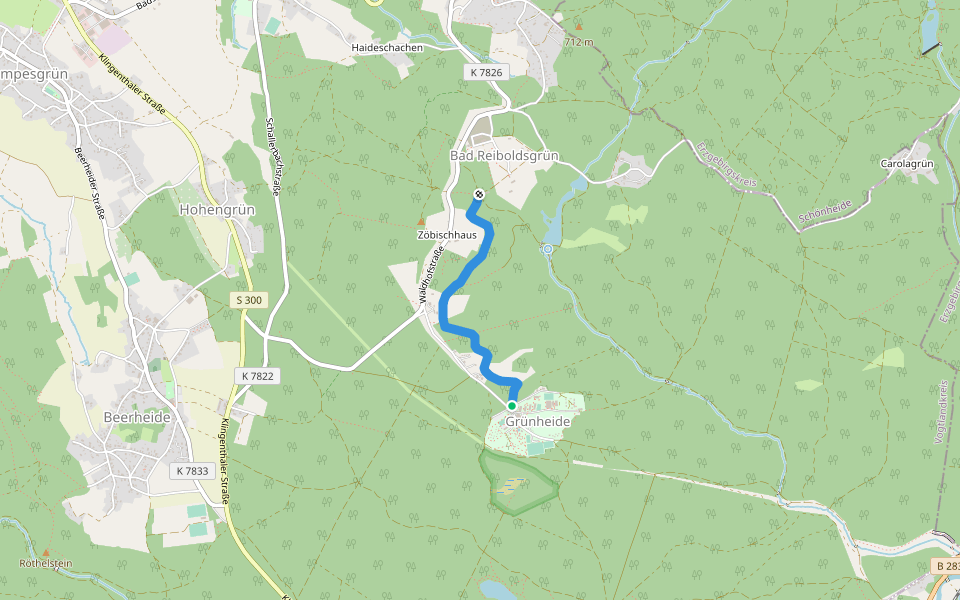 Ww Grünheide - Bad Reiboldsgrün walking route map in Auerbach/Vogtland