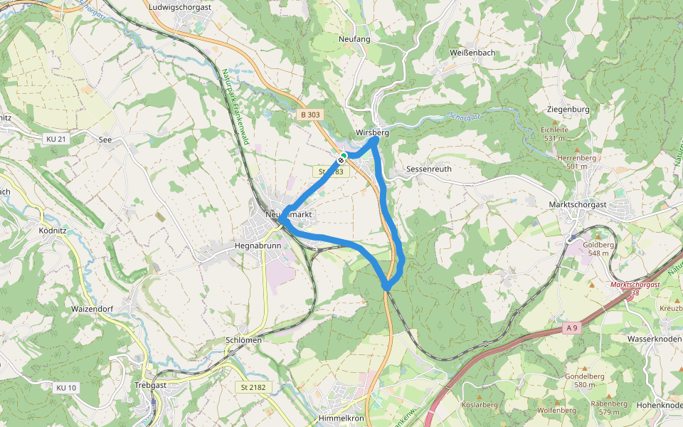 Schmetterlingsweg KU 11 walking route map in Wirsberg
