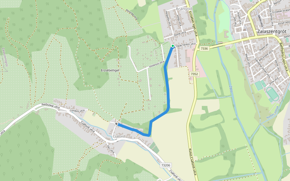 P walking route map in Zalaszentgrót