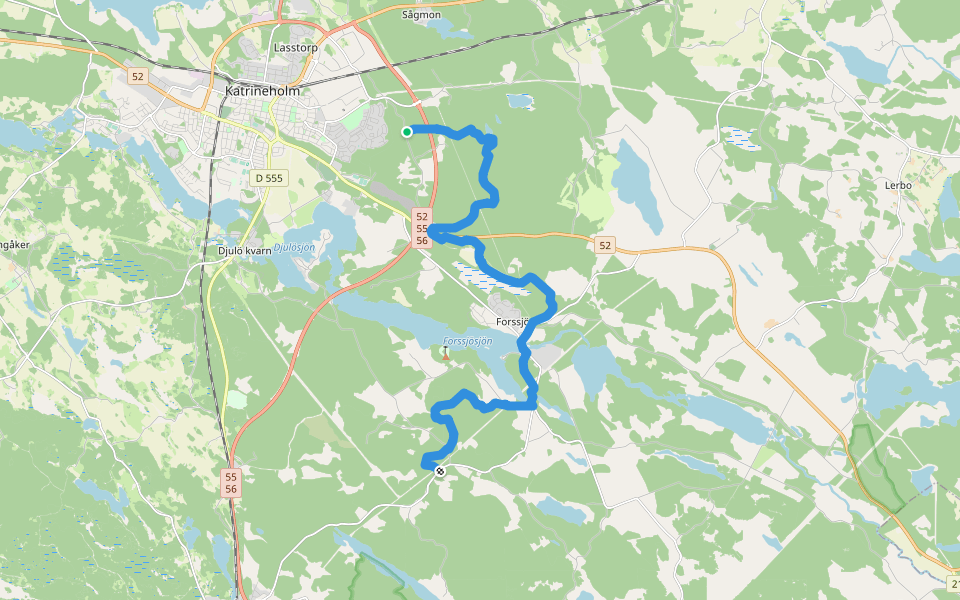 Sörmlandsleden, etapp 27 walking route map in Katrineholm