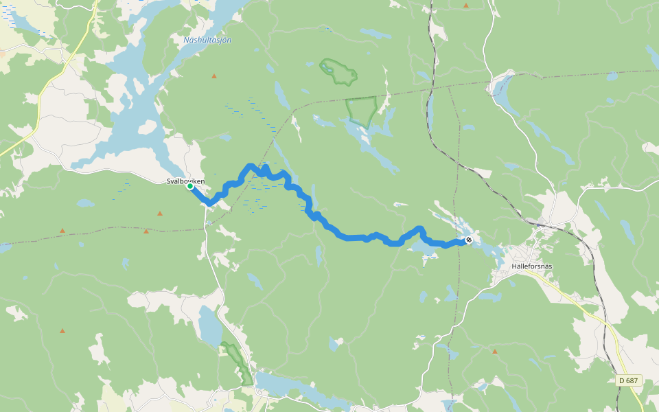 Sörmlandsleden, etapp 23 walking route map in Svalboviken