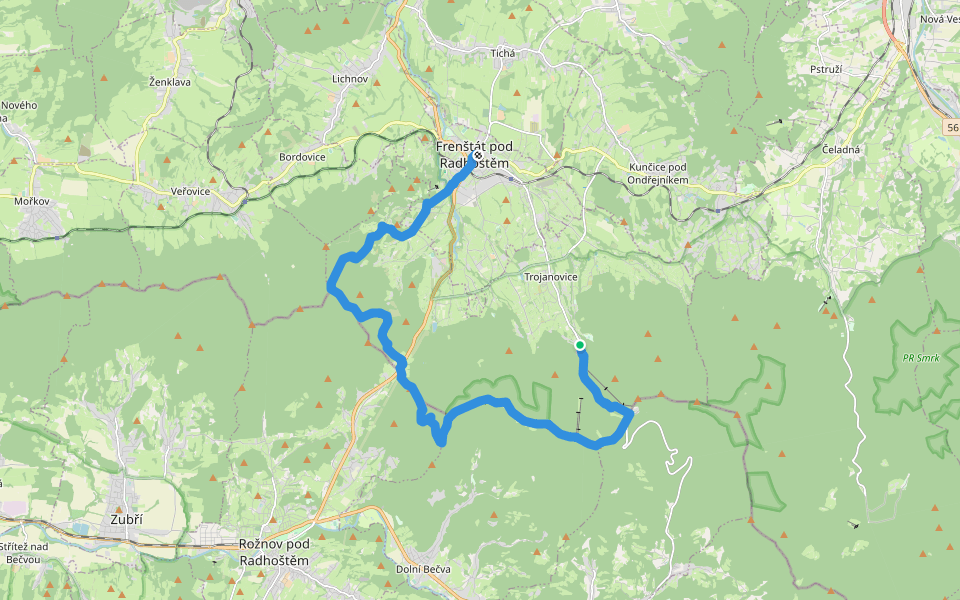 [M] Frenštát p.R. - Pustevny walking route map in Trojanovice
