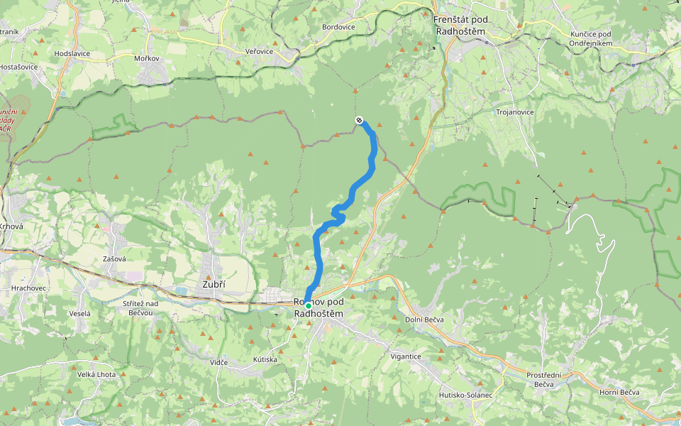 [Z] Malý Javorník - Ráztoka walking route map in Bystřice pod Lopeníkem