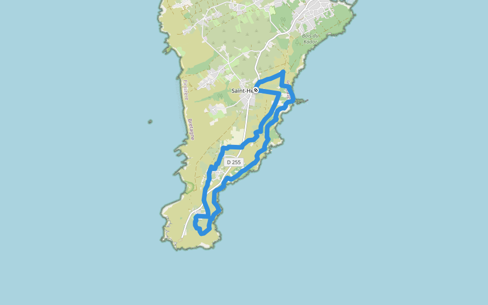 L'Anse Saint-Nicolas walking route map in Crozon