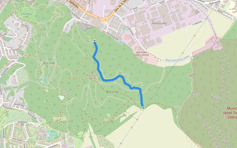 Náučný chodník Sever walking route map in Trenčín