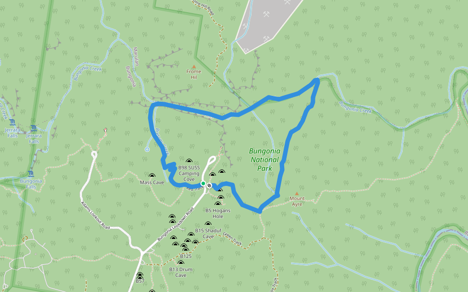 Red Track walking route map in Bungonia