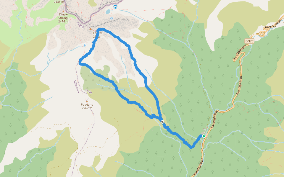 Complexul Turistic Piscul Negru - Vf. Lespezi - Complexul Turistic Piscul Negru walking route map in Arefu