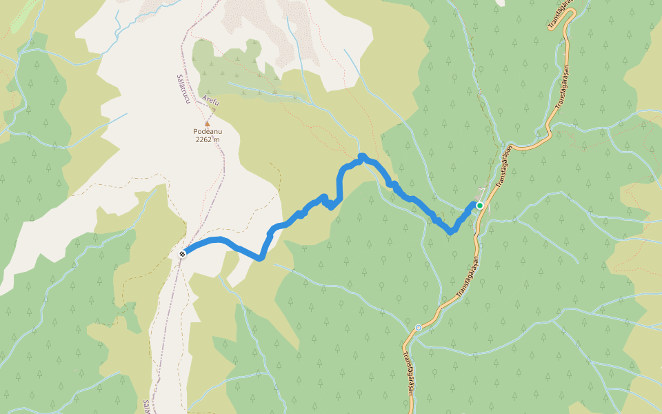 Complexul Turistic Piscul Negru - Stâna Lespezi - Șaua Podeanu walking route map in Arefu