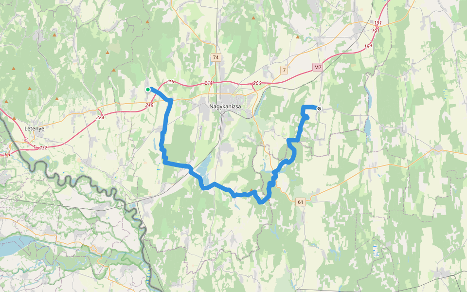 S (Eszteregnye – Miháld) walking route map in Eszteregnye