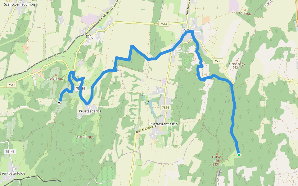 K+ walking route map in Hahót