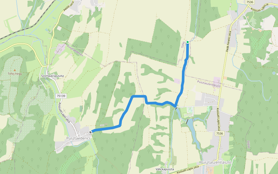 Z+ walking route map in Pusztaszentlászló