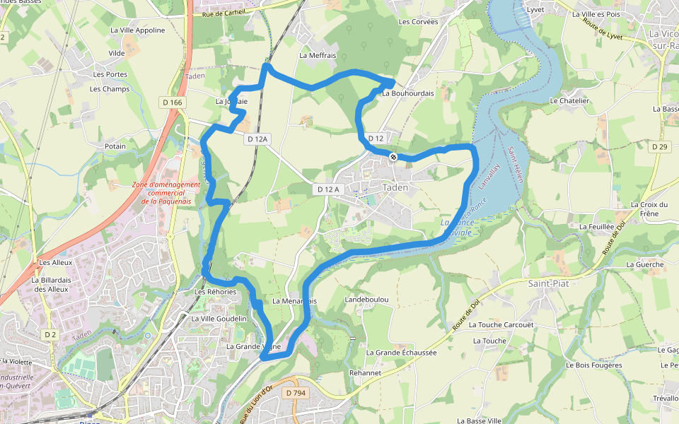 Balade Autour de Taden walking route map in Taden