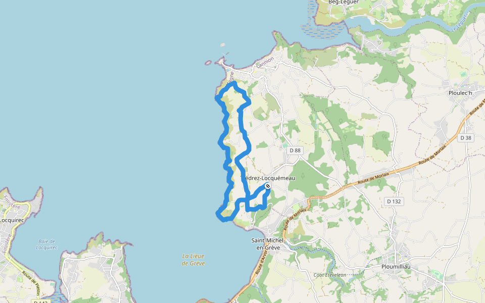 Circuit des Falaises de Trédrez walking route map in Trédrez-Locquémeau