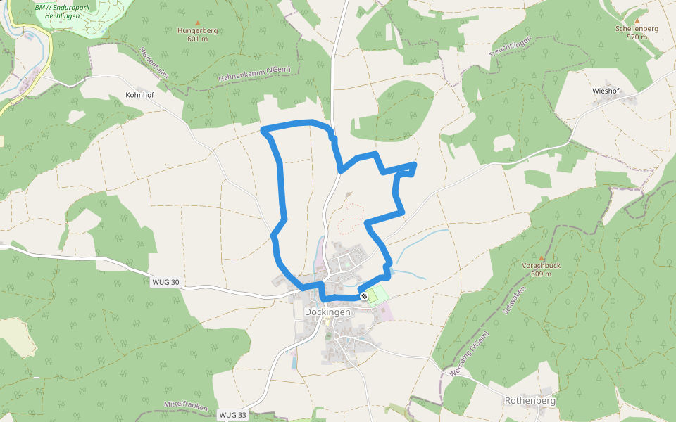 Rundwanderweg Polsingen 23 walking route map in Polsingen