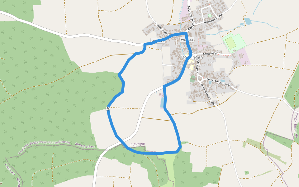 Rundwanderweg Polsingen 24 walking route map in Polsingen