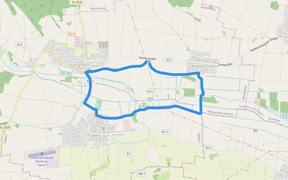 Mühlenrunde Nassenfels walking route map in Nassenfels