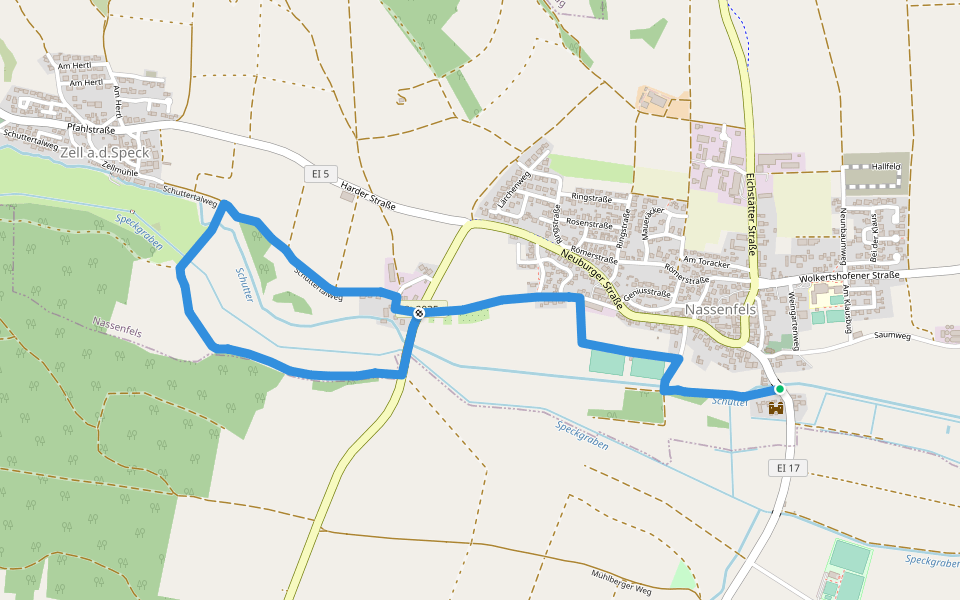 Speckbergrunde walking route map in Nassenfels