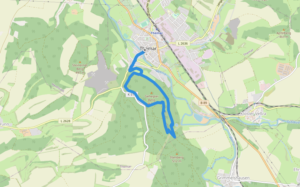 Themar-Rundwanderweg Rot walking route map in Themar