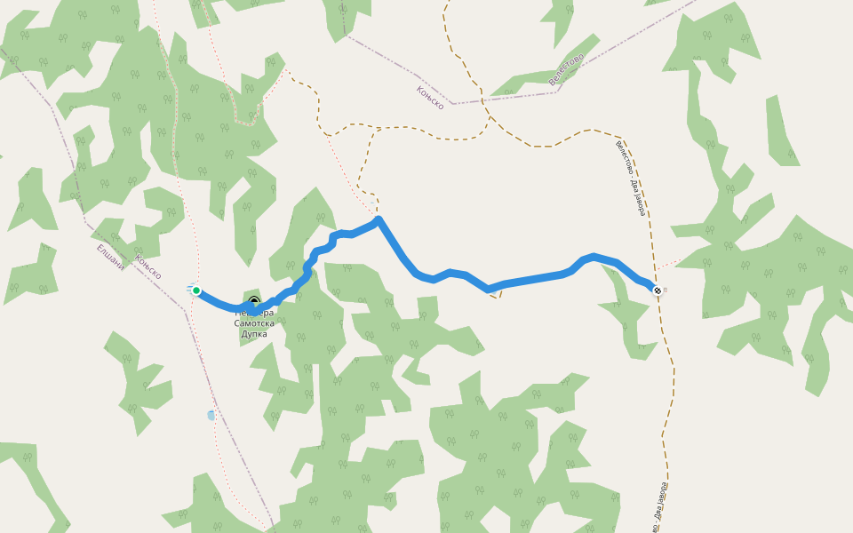 Galicica H-7 walking route map in Ohër