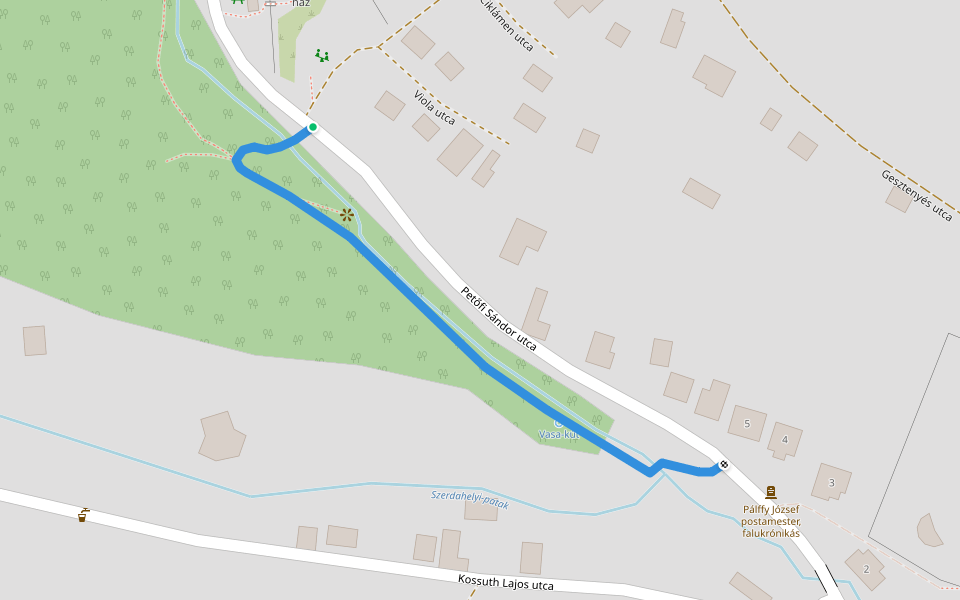 Nuschy-sétány walking route map in Velem