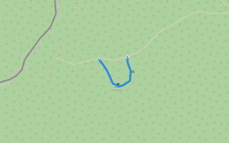 KΩ walking route map in Bozsok