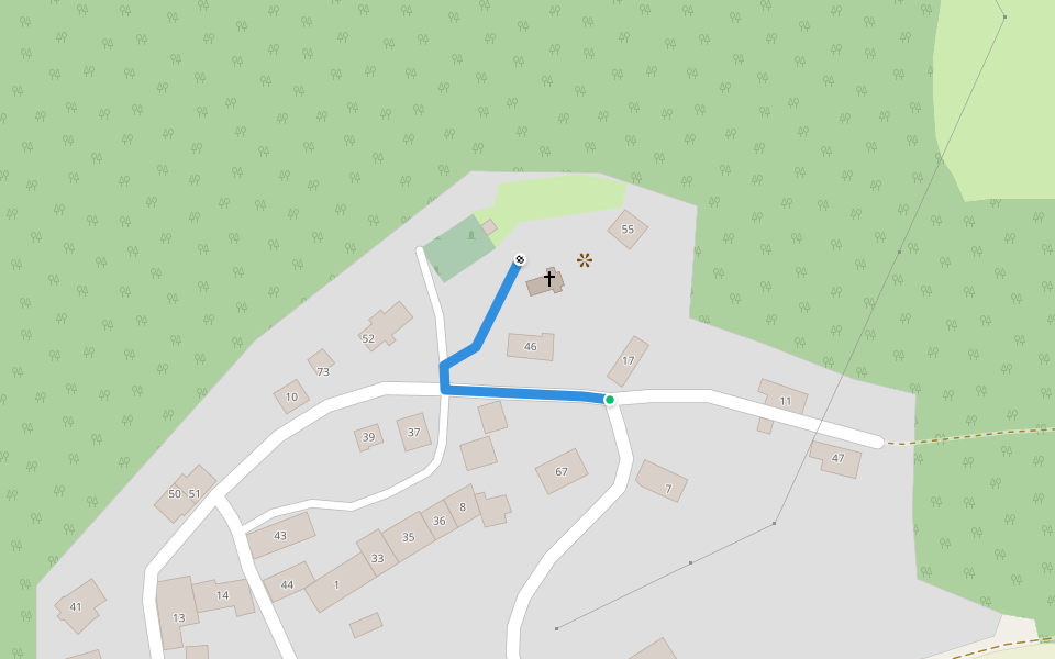 [M] odbočka Lanšperk - vyhl. u kaple walking route map in Dolní Dobrouč