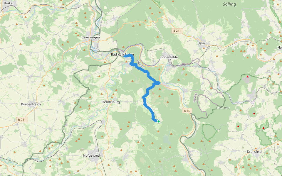 Weserberglandweg - Etappe 3 walking route map in Hofgeismar