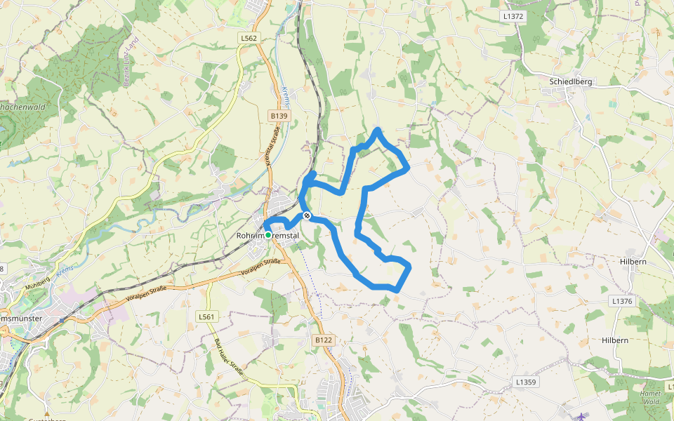 Neukematner Rundwanderweg walking route map in Rohr im Kremstal