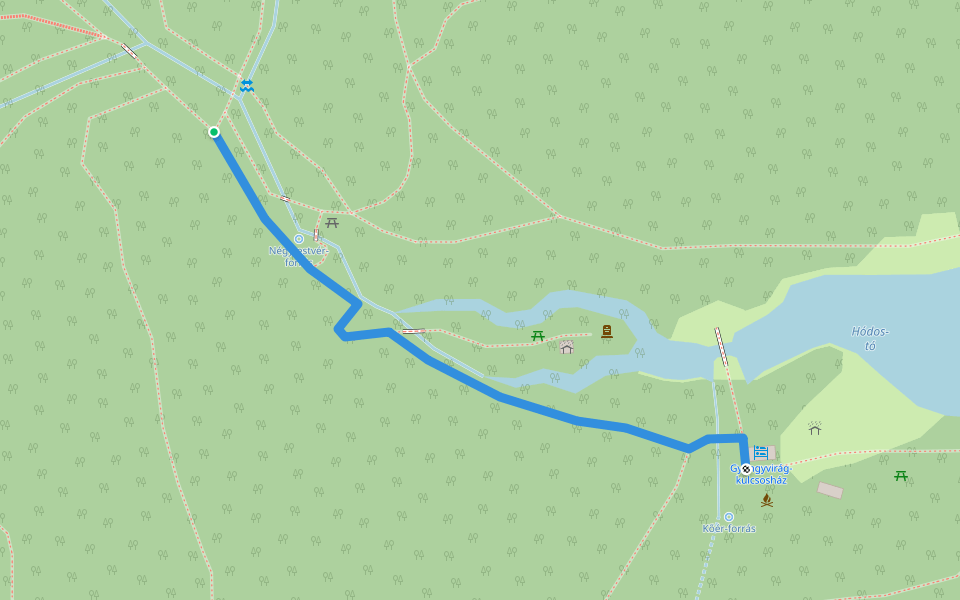 K■ (Gyertyános-völgy - Gyöngyvirág kulcsosház) walking route map in Kaposvár