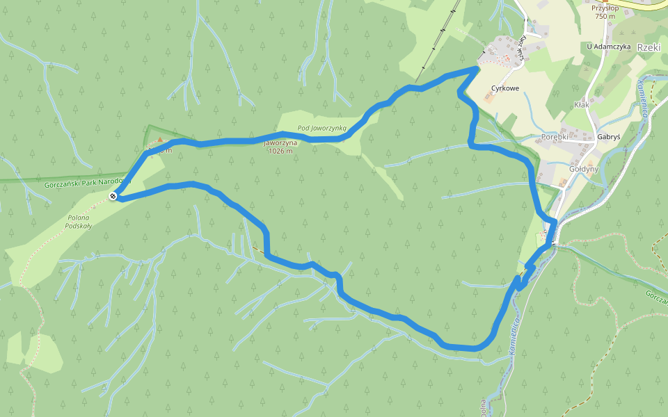 Ścieżka edukacyjna „Dolina Gorcowego Potoku” walking route map in Lubomierz