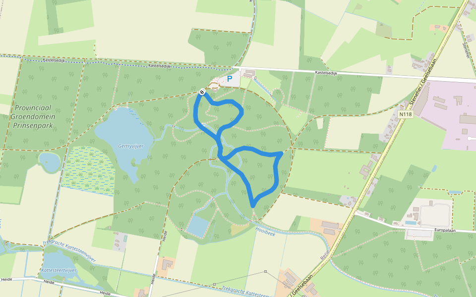 Witte Wandeling walking route map in Geel