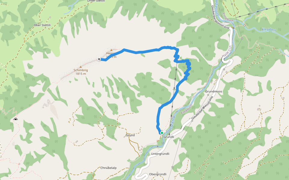 Grund - Schimbrig walking route map in Entlebuch